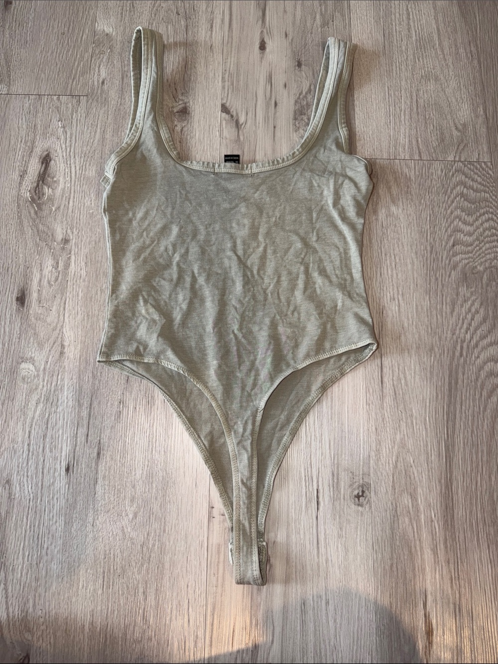Women’s Olive Green Tank One-Piece Bodysuit - Picture 3 of 4